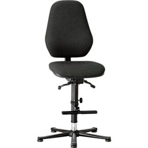 Labordrehstuhl Basic, Gleiter mit Aufstiegshilfe, Stoffpolster, Duotec schwarz meliert Labordrehstuhl Basic, Gleiter mit Aufstiegshilfe, Stoffpolster, Duotec schwarz meliert