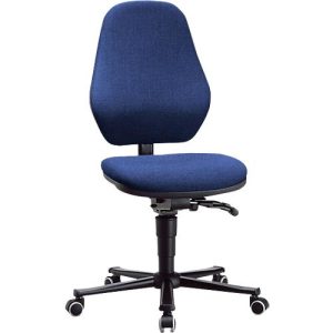 Labordrehstuhl Basic, mit Rollen, Stoffpolster, Duotec blau Labordrehstuhl Basic, mit Rollen, Stoffpolster, Duotec blau