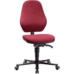 Labordrehstuhl Basic, mit Rollen, Stoffpolster, Duotec rot Labordrehstuhl Basic, mit Rollen, Stoffpolster, Duotec rot