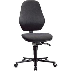 Labordrehstuhl Basic, mit Rollen, Stoffpolster, Duotec schwarz meliert Labordrehstuhl Basic, mit Rollen, Stoffpolster, Duotec schwarz meliert