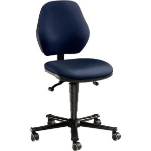 Labordrehstuhl LEANOS 9133, mit Rollen, Kunstleder, blau Labordrehstuhl LEANOS 9133, mit Rollen, Kunstleder, blau