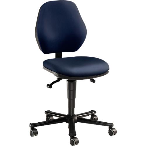 Labordrehstuhl LEANOS 9133, mit Rollen, Kunstleder, blau