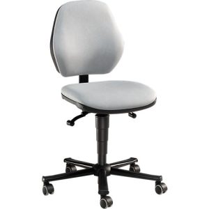 Labordrehstuhl LEANOS 9133, mit Rollen, Kunstleder, grau Labordrehstuhl LEANOS 9133, mit Rollen, Kunstleder, grau