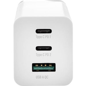 Ladegerät Varta High Speed, 65 W, 2x USB-C, 1x USB-A, bis 3 Geräte laden, auch für Laptops geeignet, B 35 x T 28 x H 108 mm, weiß Ladegerät Varta High Speed, 65 W, 2x USB-C, 1x USB-A, bis 3 Geräte laden, auch für Laptops geeignet, B 35 x T 28 x H 108 mm, weiß