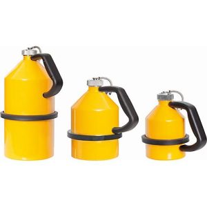 Lagerkanne, Stahlblech, gelb, 1 l, Ø 132 x H 181 mm, Schraubverschluss Lagerkanne, Stahlblech, gelb, 1 l, Ø 132 x H 181 mm, Schraubverschluss