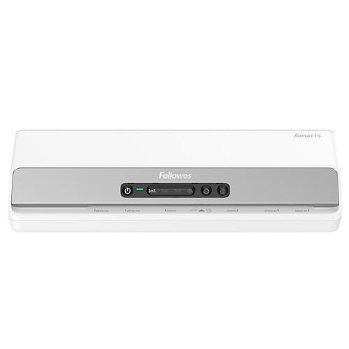 Laminiergerät Fellowes® Amaris A3, bis A3, für Folienstärke 80-175 μ, 800 mm/min, Aufwärmzeit 1 min, 3 Heizstufen, 10 Laminierfolien, silber-weiß