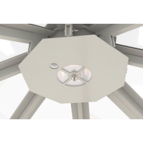 LED-Beleuchtung für Achteck-Raucherpavillon Modell Paris, Lichtfarbe neutralweiß, 11 W, IP65, Platte grauweiß RAL 9002