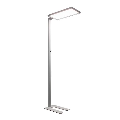 LED-Stehlampe FRISCH-Licht® STL, 80 W, 10000 lm, 4000 K, direktes/indirektes Licht, Touchdimmer & Memoryfunktion, IP20, silber