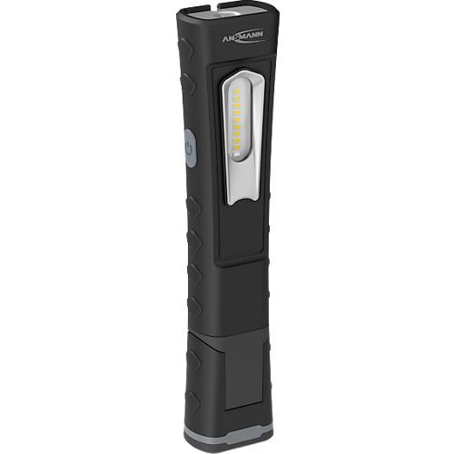 LED-Werkstattleuchte Ansmann WL1000R, 1000 lm (Hauptleuchte), 180 lm (Knopfleuchte), bis zu 46 h, B 57,5 × T 37,5 × H 256 mm, Kunststoff, schwarz