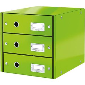 LEITZ® 3 Schubladen Click + Store, hoch, grün LEITZ® 3 Schubladen Click + Store, hoch, grün