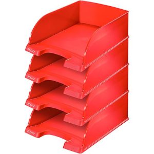 LEITZ® Ablagekorb Plus Jumbo 5233, DIN A4, 4 Stück, rot LEITZ® Ablagekorb Plus Jumbo 5233, DIN A4, 4 Stück, rot
