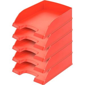 LEITZ® Ablagekorb Standard 5227, Kunststoffl, 5 Stück, hellrot LEITZ® Ablagekorb Standard 5227, Kunststoffl, 5 Stück, hellrot