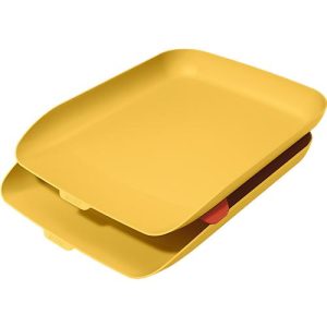 Leitz® Briefkorb Cosy, 2er Set, für A4-Dokumente, stapelbar,gelb Leitz® Briefkorb Cosy, 2er Set, für A4-Dokumente, stapelbar,gelb