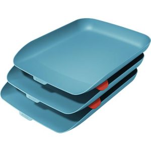 Leitz® Briefkorb Cosy, 3er Set, für A4-Dokumente, stapelbar, blau Leitz® Briefkorb Cosy, 3er Set, für A4-Dokumente, stapelbar, blau