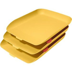 Leitz® Briefkorb Cosy, 3er Set, für A4-Dokumente, stapelbar, gelb Leitz® Briefkorb Cosy, 3er Set, für A4-Dokumente, stapelbar, gelb