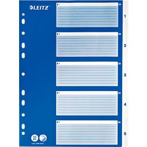 LEITZ® PP-Register mit blauem Deckblatt, Zahlen 1-5
