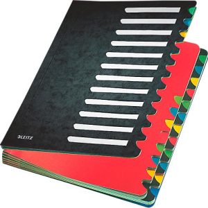 Leitz Pult-Ordner A4, mit 24 Fächern, aus langlebigem Karton, schwarz Leitz Pult-Ordner A4, mit 24 Fächern, aus langlebigem Karton, schwarz