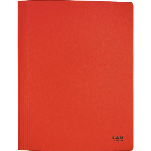 Leitz® Schnellhefter Recycle, Format A4, bis zu 250 Blatt, Heftmechanik, 100 % recycelbar, Blauer Engel, Recyclingkarton, rot