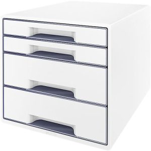 LEITZ® Schubladenbox WOW CUBE 5213, 4 Schübe, DIN A4, Polystyrol, weiß LEITZ® Schubladenbox WOW CUBE 5213, 4 Schübe, DIN A4, Polystyrol, weiß
