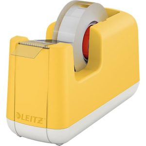 Leitz® Tischabroller für Klebefilm Cosy, für Rollen mit L 33 m x B 19 mm, Füße, inkl. Klebefilmrolle, Kunststoff, gelb Leitz® Tischabroller für Klebefilm Cosy, für Rollen mit L 33 m x B 19 mm, Füße, inkl. Klebefilmrolle, Kunststoff, gelb