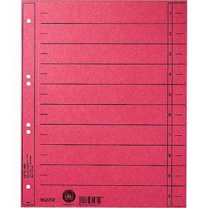 LEITZ® Trennblätter, DIN A4, Zahlen, 100 Stück, rot LEITZ® Trennblätter, DIN A4, Zahlen, 100 Stück, rot