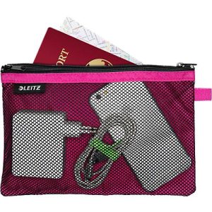 Leitz WOW Traveller Zip-Beutel, durchsichtiges Netzfach & blickdichtes Fach, Größe L, pink Leitz WOW Traveller Zip-Beutel, durchsichtiges Netzfach & blickdichtes Fach, Größe L, pink