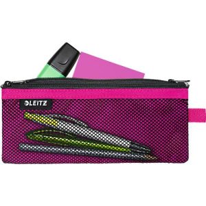 Leitz WOW Traveller Zip-Beutel, durchsichtiges Netzfach & blickdichtes Fach, Größe M, pink Leitz WOW Traveller Zip-Beutel, durchsichtiges Netzfach & blickdichtes Fach, Größe M, pink