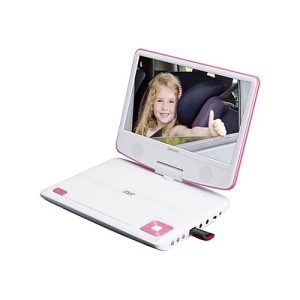 Lenco DVP-910 – DVD-Player – tragbar -Anzeige: 22.9 cm (9′) – pink, weiß Lenco DVP-910 – DVD-Player – tragbar -Anzeige: 22.9 cm (9′) – pink, weiß