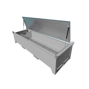 Leuchtstoffröhrenbox BAUER SL-N 220, Stahlblech, unterfahrbar, Deckel verzinkt, herausnehmbare Trennwand, B 2300 x T 800 x H 530 mm, grau Leuchtstoffröhrenbox BAUER SL-N 220, Stahlblech, unterfahrbar, Deckel verzinkt, herausnehmbare Trennwand, B 2300 x T 800 x H 530 mm, grau