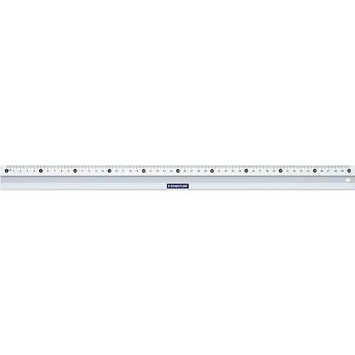 Lineal Staedtler Mars, für Rechtshänder, Länge 50 cm/500 mm, abriebfeste cm- & mm-Einteilung, mit Tuschekante, rutschfest, Aluminium, silber