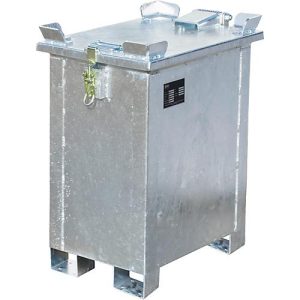 Lithium-Ionen-Lagerbehälter LIL 30, Stahlblech, abschließbarer Deckel, 3-fach stapelbar, B 400 x T 600 mm Lithium-Ionen-Lagerbehälter LIL 30, Stahlblech, abschließbarer Deckel, 3-fach stapelbar, B 400 x T 600 mm