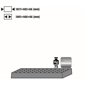 Lochblecheinsatz Standard für asecos Sicherheitsschränke der Q30, Q90 und S90 Serie, Edelstahl 1.4016, B 1017 x T 482 x H 66 mm, bis 75 kg