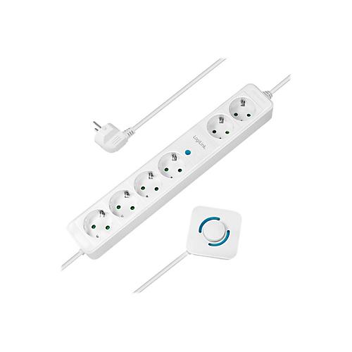 LogiLink - Steckdosenleiste - Wechselstrom 230 V - 3500 Watt - Ausgangsanschlüsse: 6 (6 x Leistungs-CEE 7/3) - 1.5 m Schnur