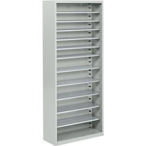 Magazinregal, 1690 mm hoch, 11 Böden, ohne Kästen, lichtgrau