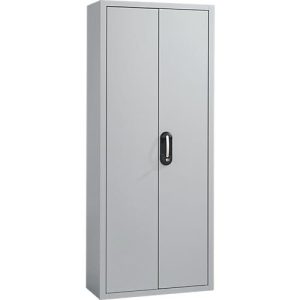Magazinschrank, 1690 mm hoch, 9 Böden, ohne Kästen, mit Türen, hellsilber