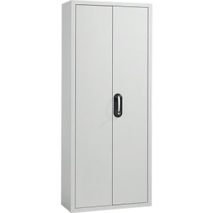 Magazinschrank, 1980 mm hoch, 12 Böden, ohne Kästen, mit Türen, lichtgrau