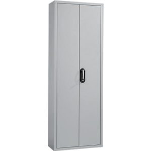 Magazinschrank, 1980 mm hoch, 15 Böden, ohne Kästen, mit Türen, hellsilber Magazinschrank, 1980 mm hoch, 15 Böden, ohne Kästen, mit Türen, hellsilber