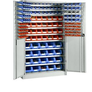 Magazinschrank Schäfer Shop Select, mit Ausstattung, B 1200 x T 500 x H 1935 mm, Stahl, lichtgrau