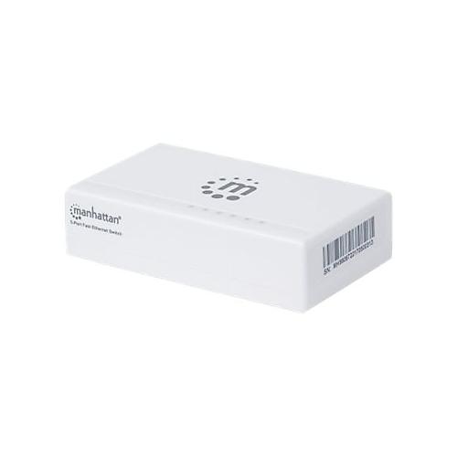 Manhattan 5-Port Fast Ethernet Switch, Plastic, Three Year Warranty, Box - Switch - unmanaged - 5 x 10/100 - Desktop