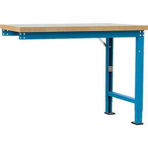 Manuflex Anbauwerkbank Profi Spezial, Tischplatte Kunststoff, 1250 x 700 mm, lichtblau