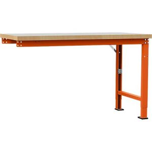 Manuflex Anbauwerkbank Profi Spezial, Tischplatte Kunststoff, 1500 x 700 mm, rotorange