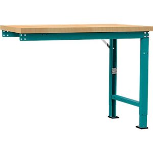 Manuflex Anbauwerkbank Profi Spezial, Tischplatte Multiplex, 1250 x 700 mm, wasserblau