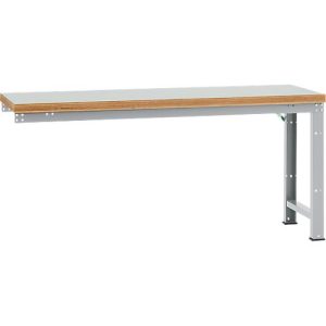 Manuflex Anbauwerkbank Profi Standard, Tischplatte Kunststoff, 2000 x 700 mm, alusilber