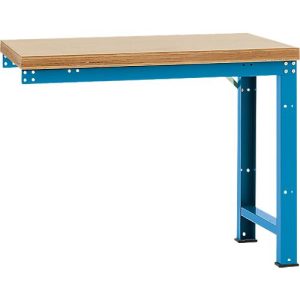 Manuflex Anbauwerkbank Profi Standard, Tischplatte Multiplex, 1250 x 700 mm, lichtblau