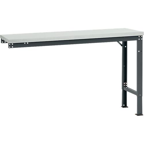 Manuflex Ansatztisch UNIVERSAL Spezial, 1500 x 800 mm, Kunststoff lichtgrau, anthrazit