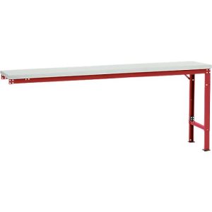 Manuflex Ansatztisch UNIVERSAL Spezial, 2000 x 800 mm, Kunststoff lichtgrau, rubinrot Manuflex Ansatztisch UNIVERSAL Spezial, 2000 x 800 mm, Kunststoff lichtgrau, rubinrot