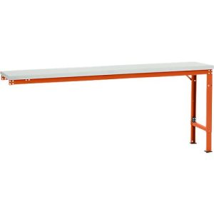 Manuflex Ansatztisch UNIVERSAL Spezial, 2000 x 800 mm, Melamin lichtgrau, rotorange Manuflex Ansatztisch UNIVERSAL Spezial, 2000 x 800 mm, Melamin lichtgrau, rotorange