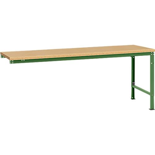 Manuflex Ansatztisch UNIVERSAL Spezial, Tischplatte Multiplex, 2000x1000, resedagrün