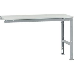 Manuflex Ansatztisch UNIVERSAL Standard, 1500 x 800 mm, Melamin lichtgrau, alusilber Manuflex Ansatztisch UNIVERSAL Standard, 1500 x 800 mm, Melamin lichtgrau, alusilber