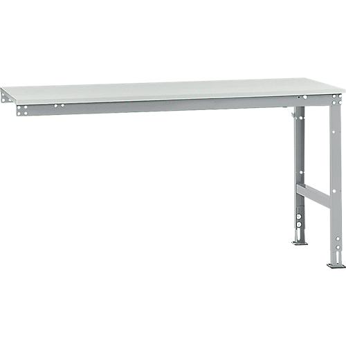 Manuflex Ansatztisch UNIVERSAL Standard, 1750 x 800 mm, Kunststoff lichtgrau, alusilber